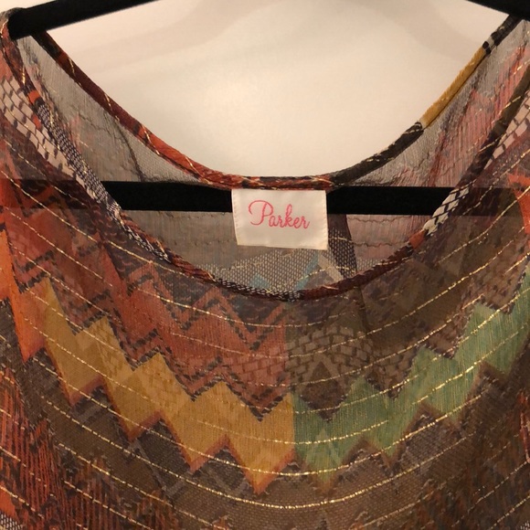 Parker Rust Zigzag Silk Top - Picture 2 of 7